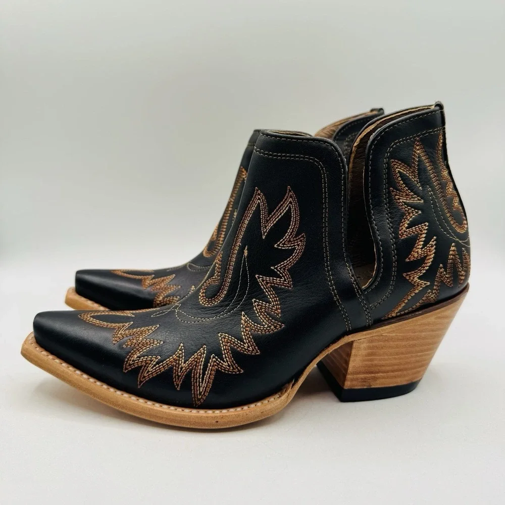 Ariat Dixon Brooklyn Boots Women's Size 8 B Black Leather Snip Toe